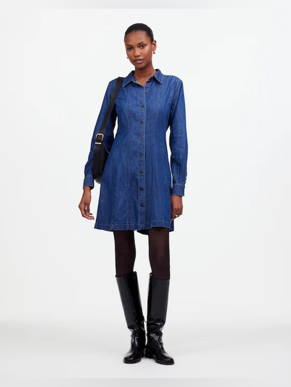 Madewell Denim Seamed Mini Dress NWT